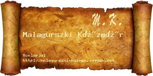 Malagurszki Kázmér névjegykártya